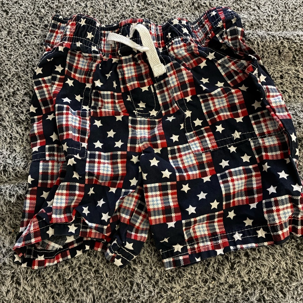 Carter's Plaid Star Shorts - Red, White, and Blue